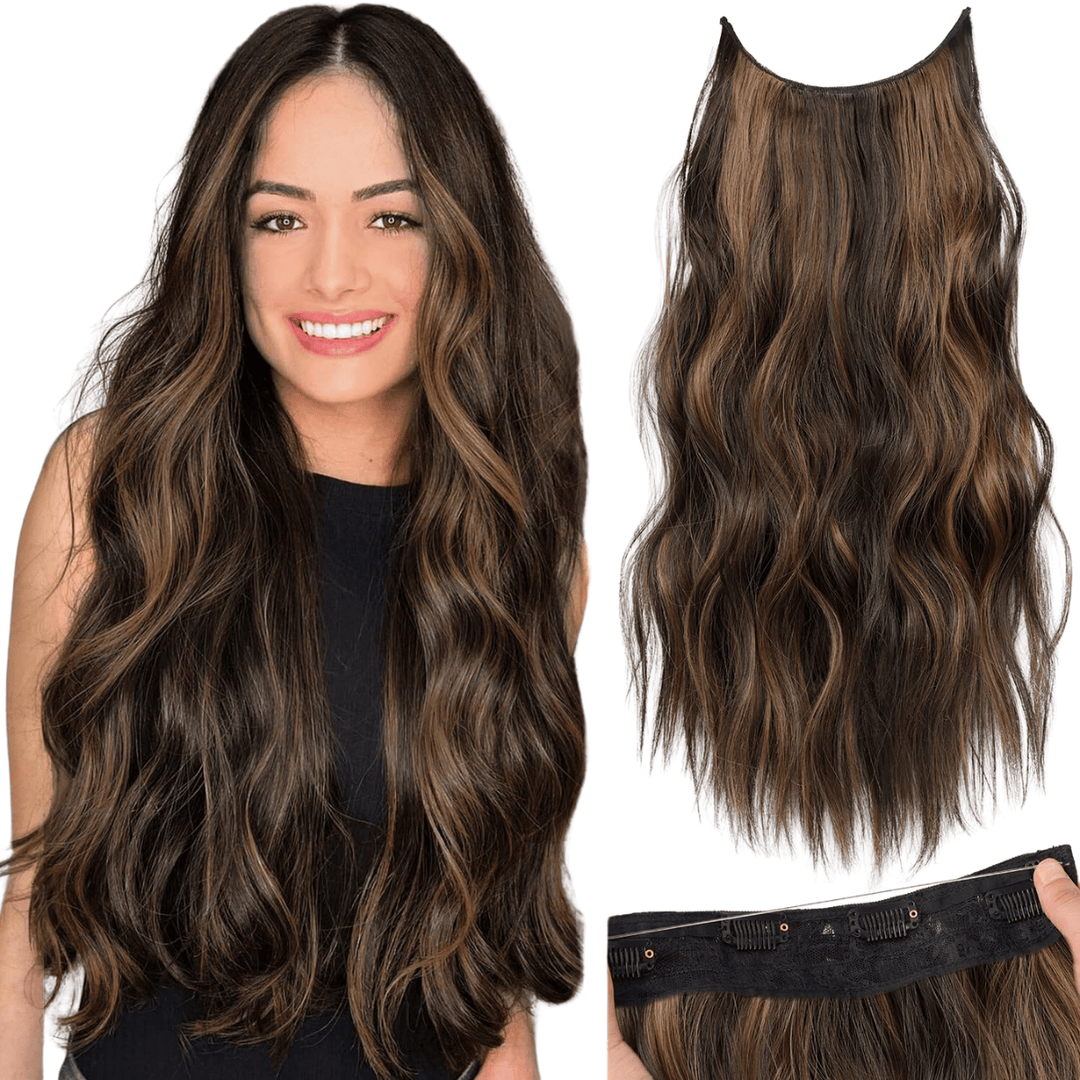 Cabelo Ondulado Bio Humano Fio Invisível Tic Tac 65cm 140gr
