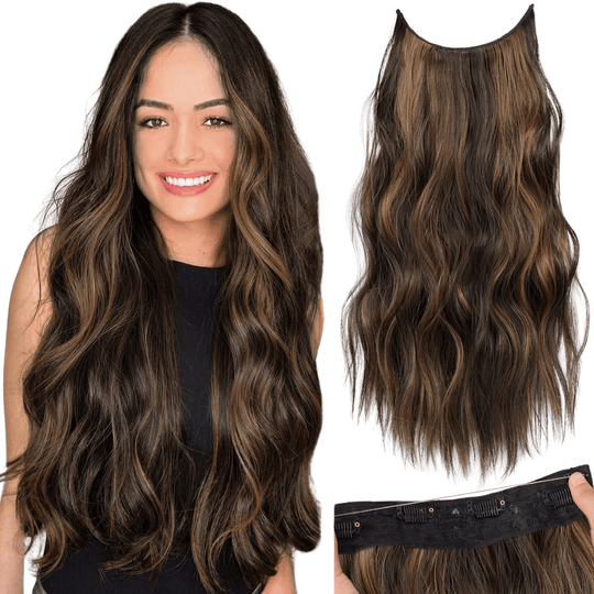 Cabelo Ondulado Bio Humano Fio Invisível Tic Tac 65cm 140gr