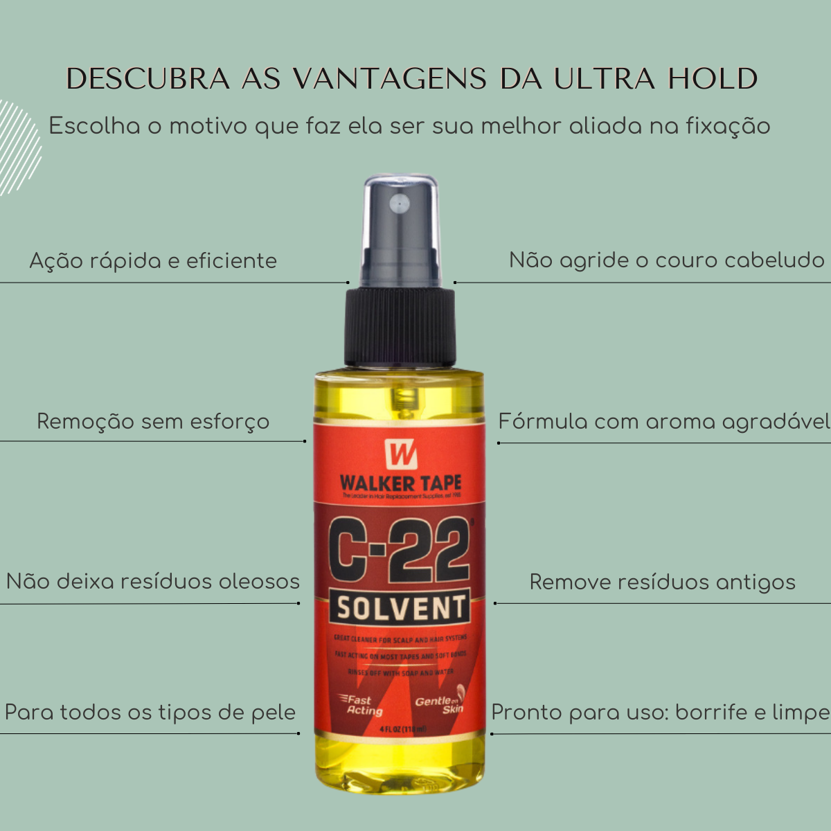 Removedor De Cola Queratina Prótese Capilar C 22 e Mega Hair