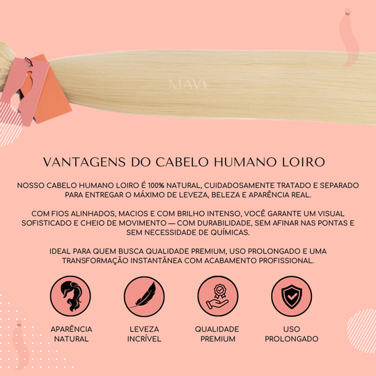 Cabelo 100% Humano Loiro Natural Liso, Todos os Tamanhos Disponíveis, Envio Imediato, Frete Grátis, Promoção