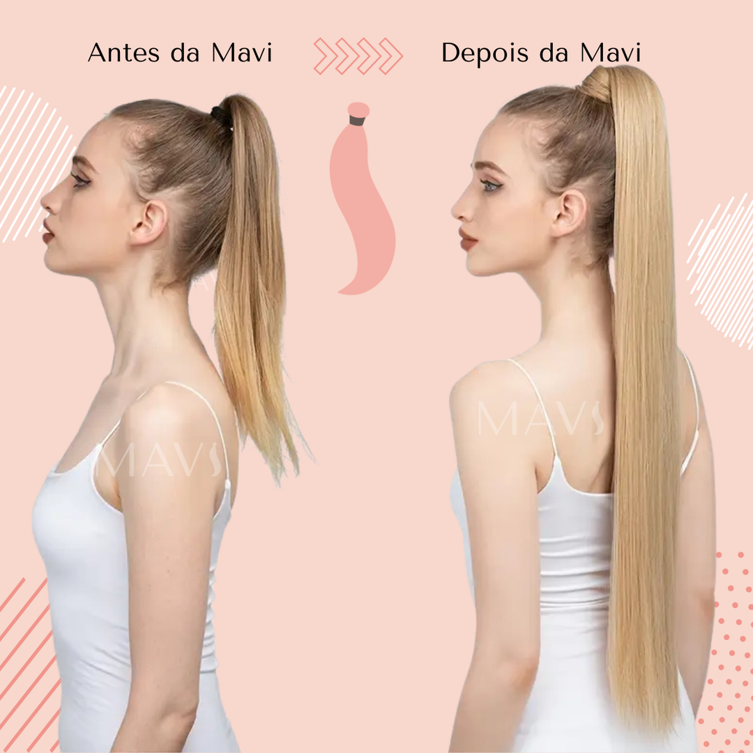 Rabo De Cavalo Liso com Velcro 100g 60cm Fácil Aplicação