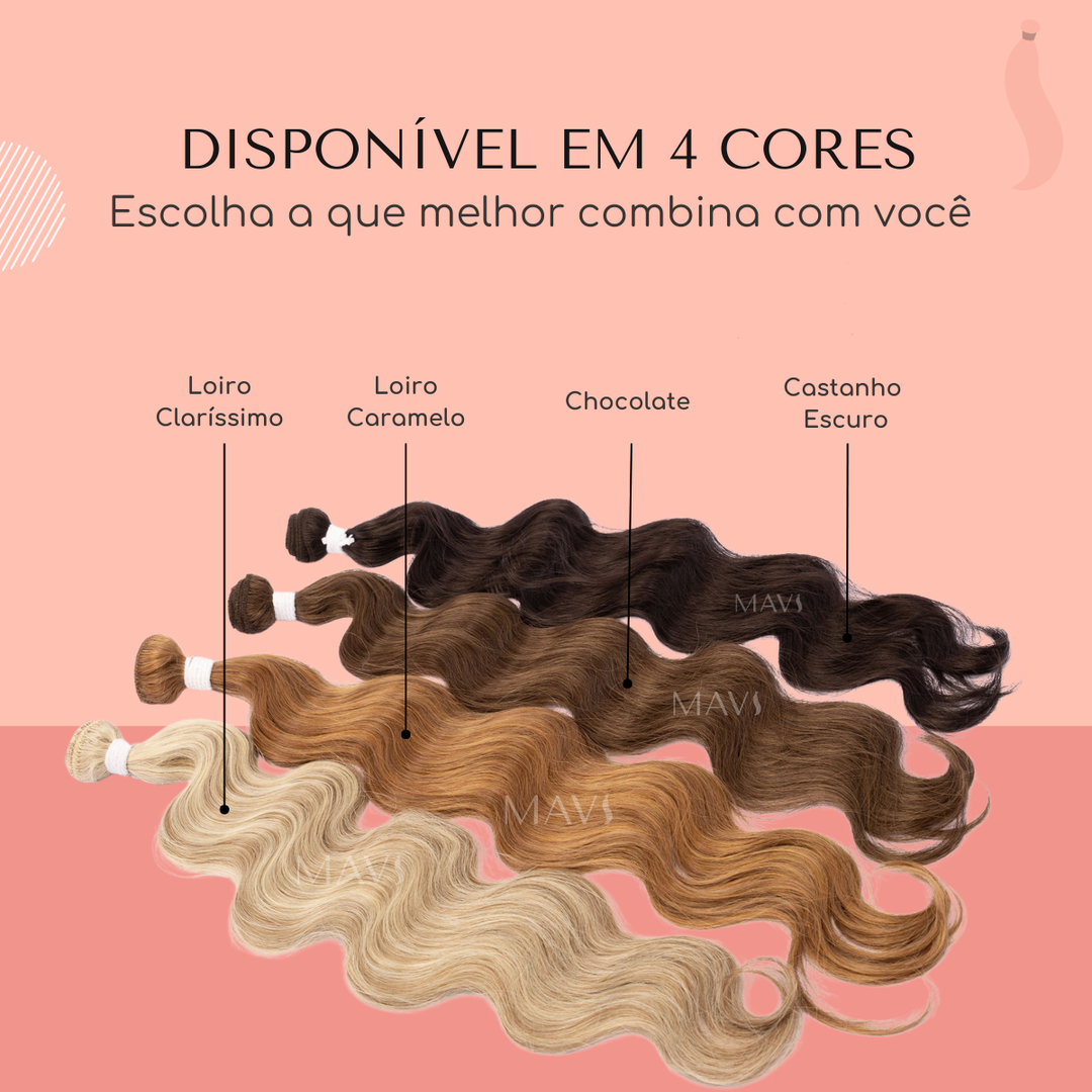 Cabelo do Futuro Ondulado Na Tela 65cm 100g Mega Hair 8Cores