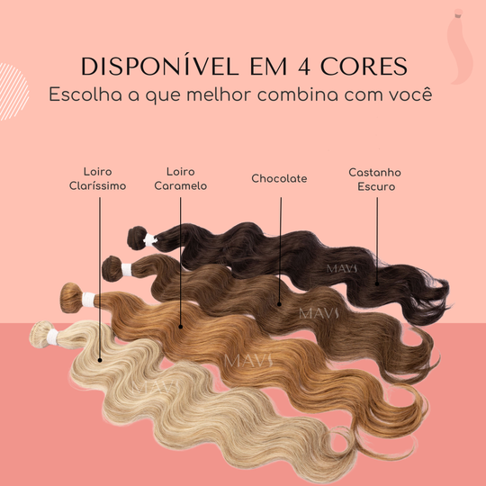 Cabelo do Futuro Ondulado Na Tela 65cm 100g Mega Hair 8Cores