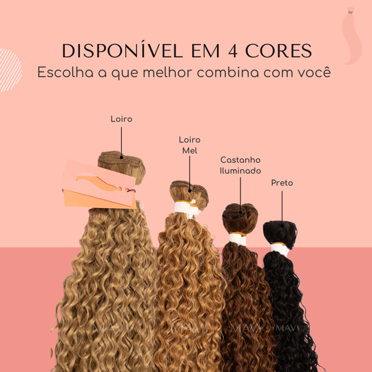 Cabelo do Futuro Cacheado Na Tela 55cm 100g Mega Hair 8Cores