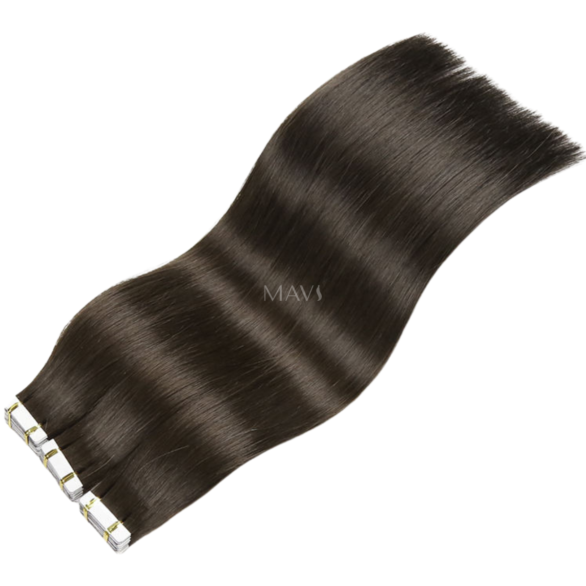 Cabelo 100% Humano Liso Castanho na Fita Adesiva 50g 45cm e 65cm