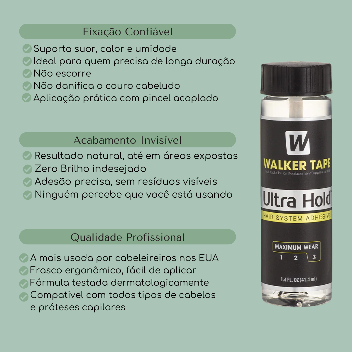 Cola Ultra Hold 41ml Para Mega Hair Peruca Prótese Capilar