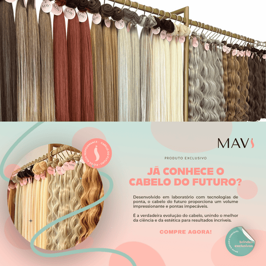 Cabelo do Futuro Cacheado Na Tela 55cm 100g Mega Hair 8Cores
