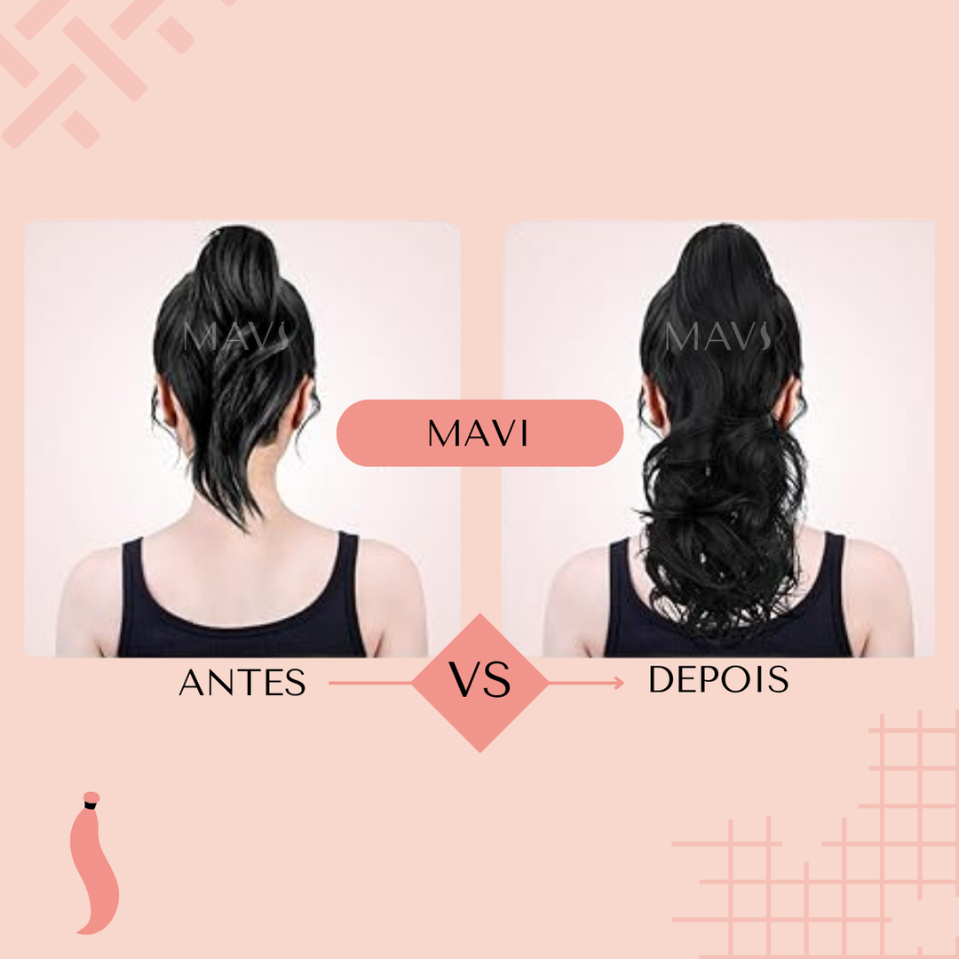 Rabo De Cavalo 60cm Ondulado Castanho 140g na Presilha