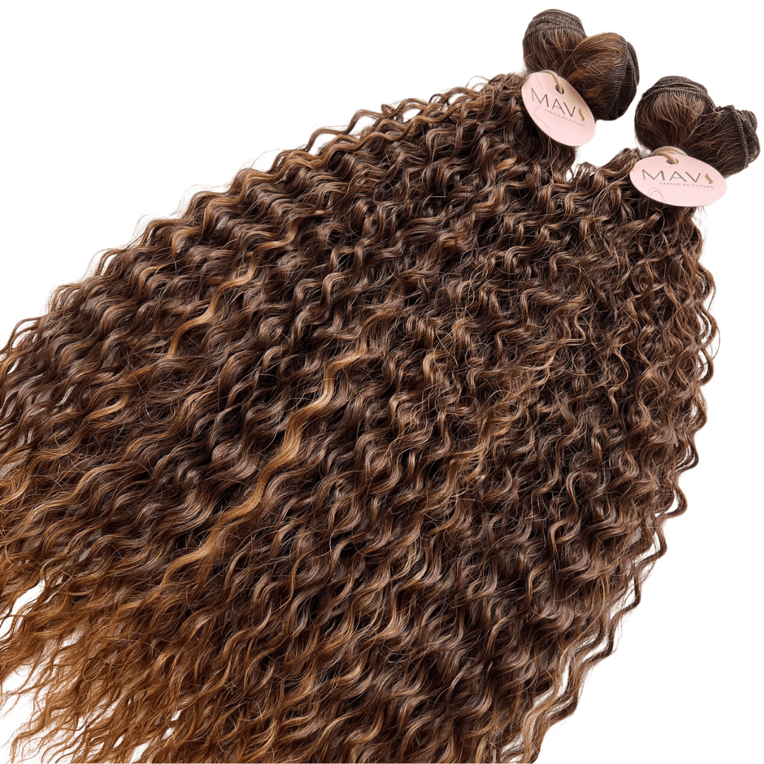 Cabelo do Futuro Cacheado Na Tela 55cm 100g Mega Hair 8Cores