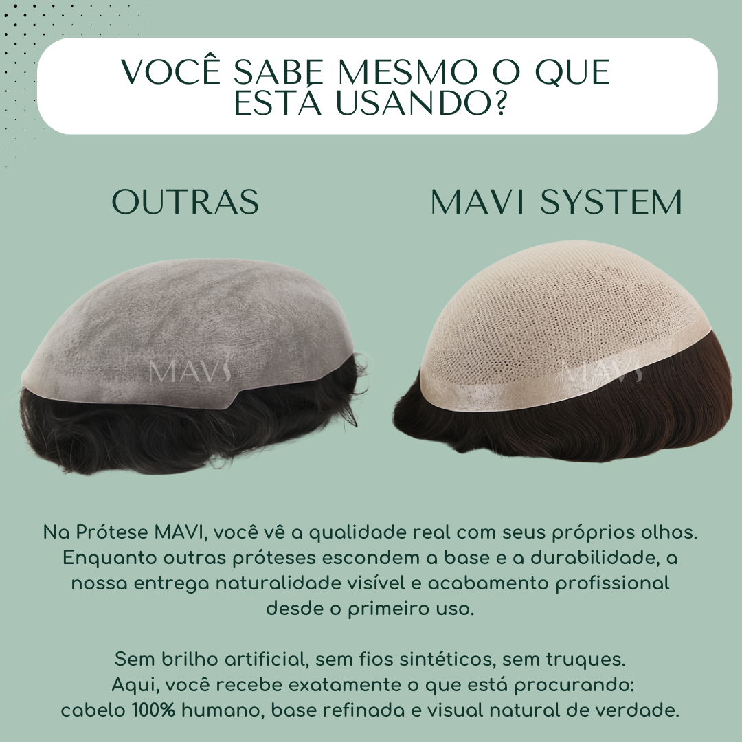 Prótese Capilar Masculina Castanho Escuro Cor 1b 15x20 e 20x25