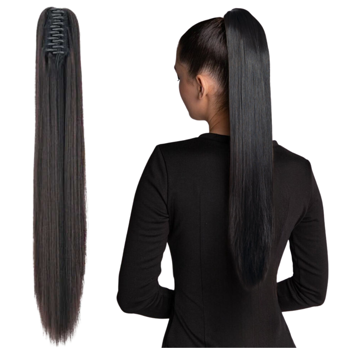 Rabo De Cavalo Aplique Liso Fácil Colocação 60cm 140g