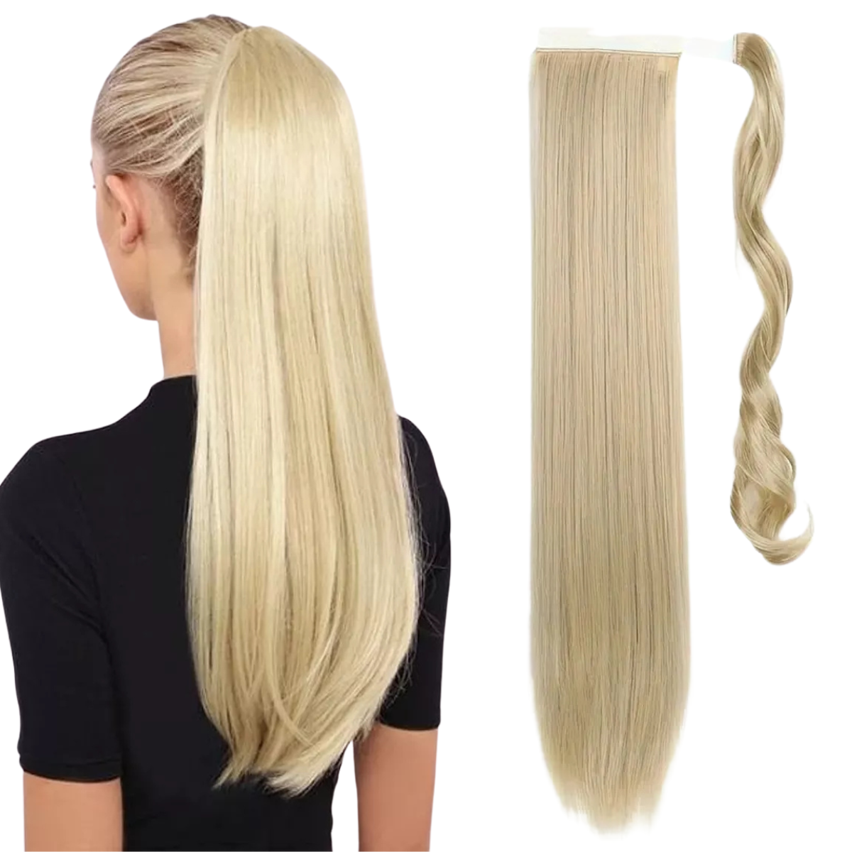 Rabo De Cavalo Liso com Velcro 100g 60cm Fácil Aplicação