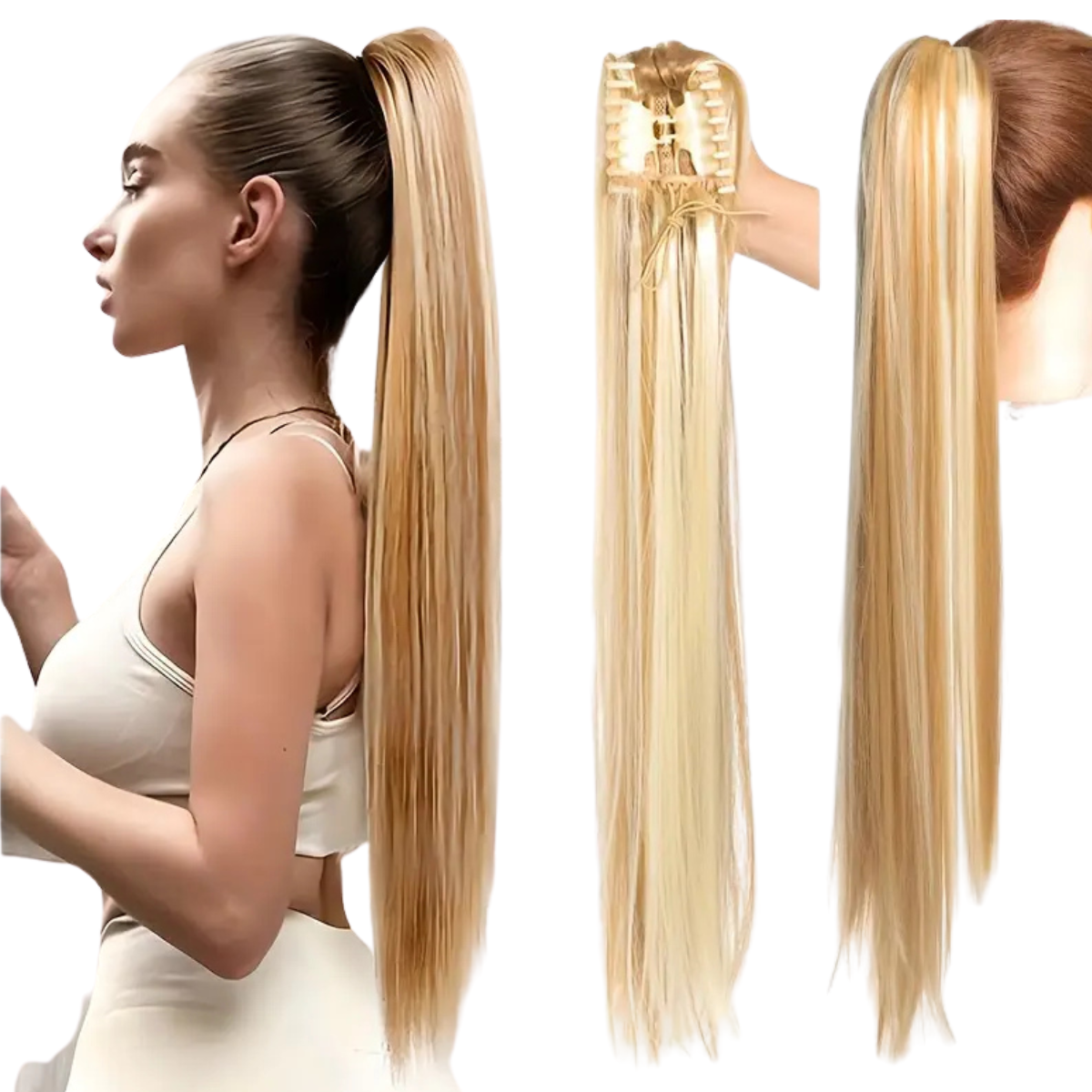 Rabo De Cavalo Aplique Liso Fácil Colocação 60cm 140g