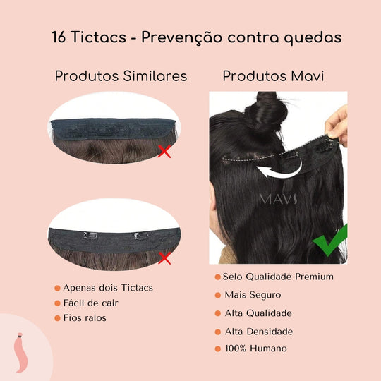 Cabelo 100% Humano Natural no TIC TAC 100g 45cm 65cm