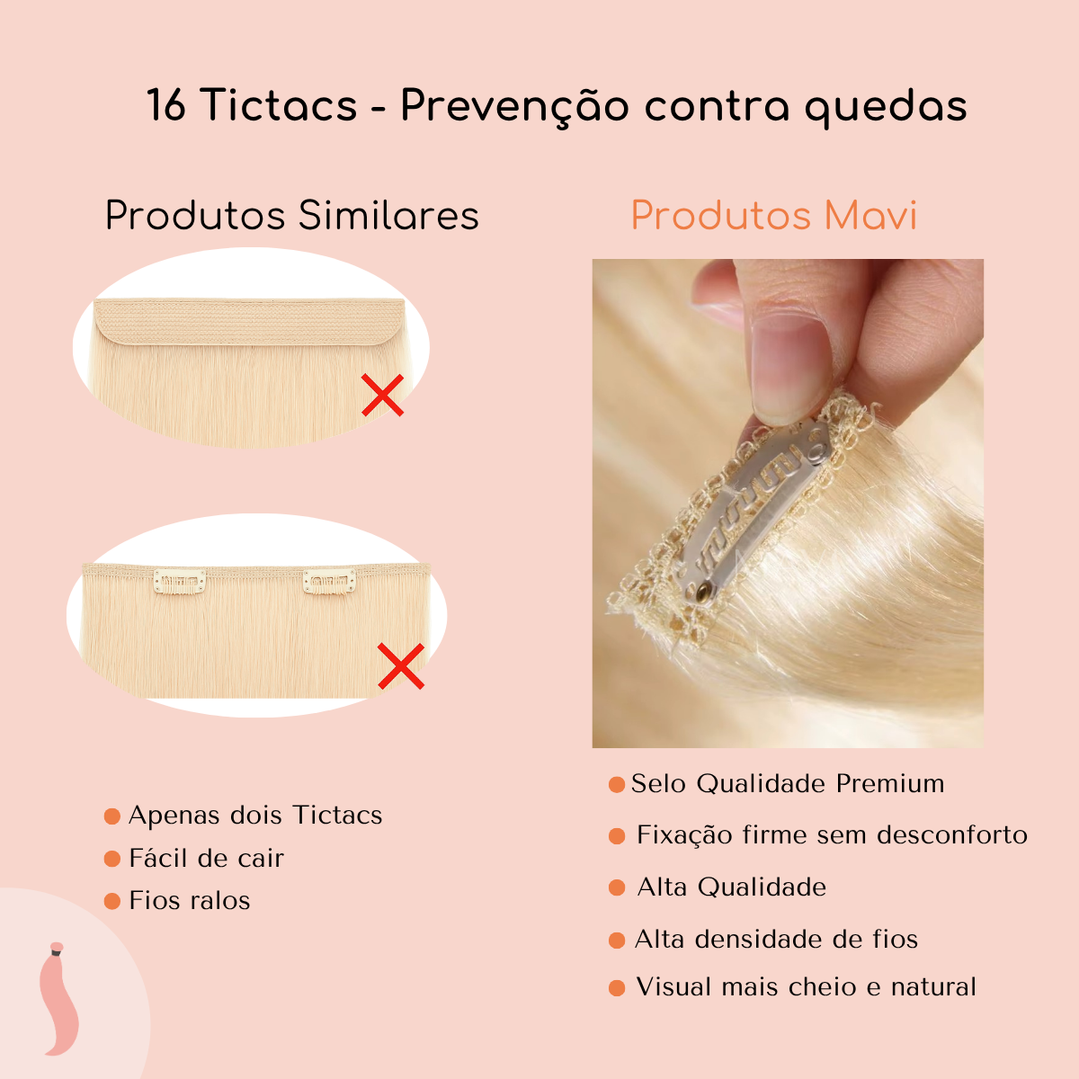 Aplique Cabelo do Futuro Liso no Tic Tac 60cm 180g Mega Hair