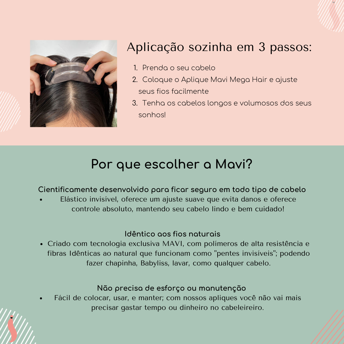 Cabelo Ondulado Bio Humano Fio Invisível Tic Tac 65cm 140gr